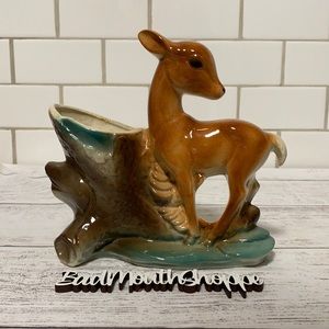 *Vintage Retro Unmarked Collectible Deer Planter Vase